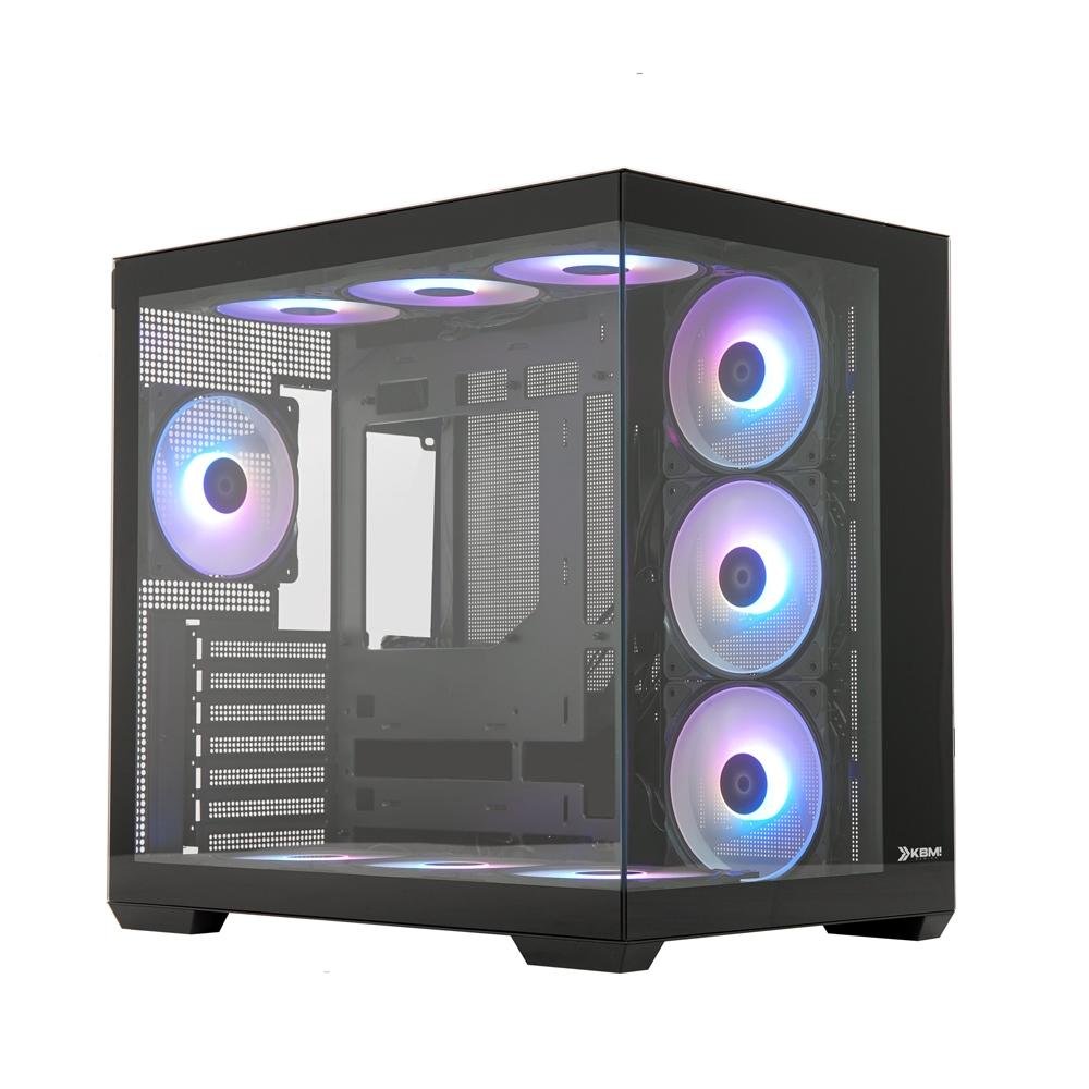Gabinete Gamer KBM! GAMING GN900, Preto, Lateral e Frontal em Vidro, USB 3.0, Type C, 10 Fans ARGB - KGGN900PT
