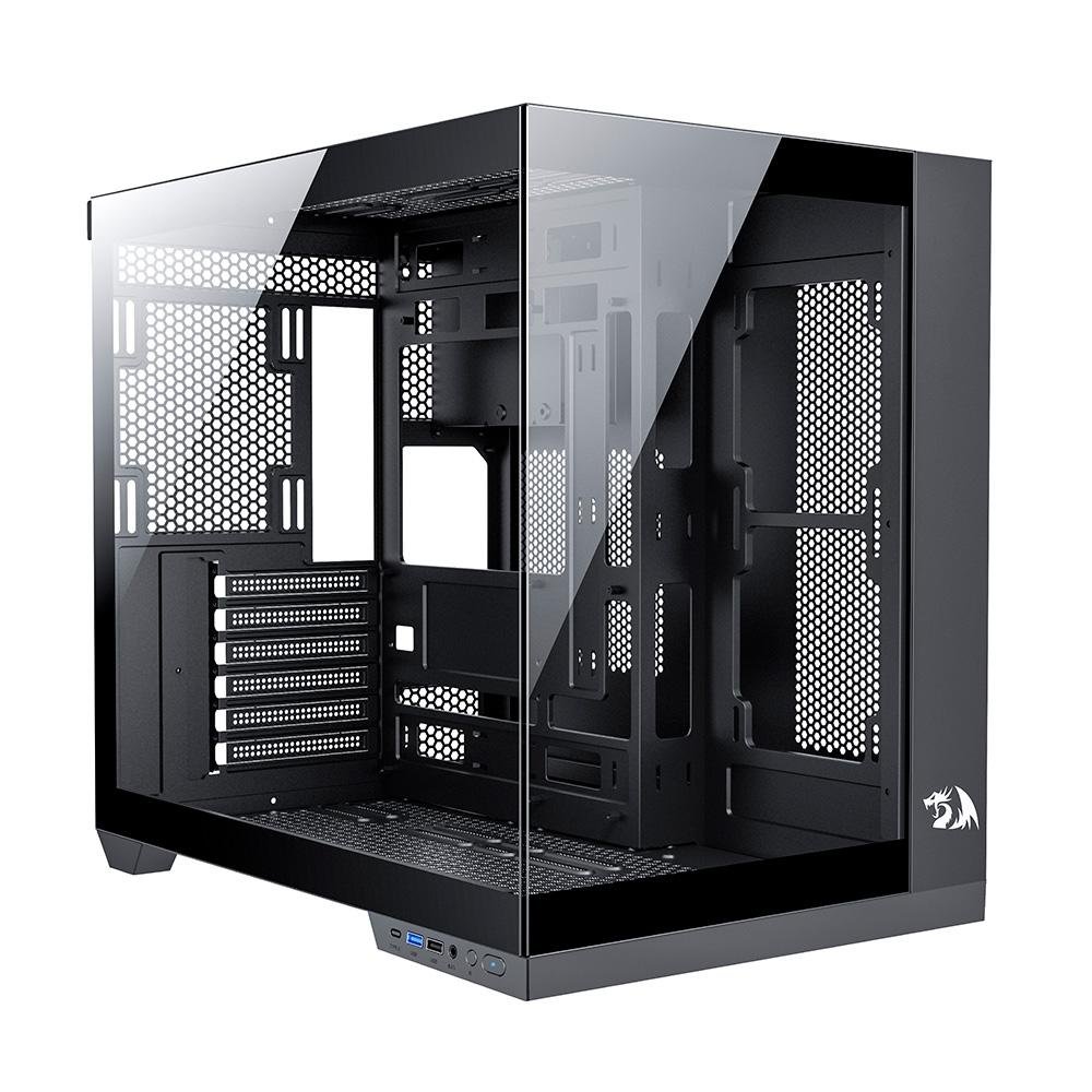 Imagem 6 de 6 do produto Gabinete Gamer Redragon Wideload Pro, Mid Tower, ATX, Lateral e Frontal em Vidro Temperado, Preto - CA-604B-PRO