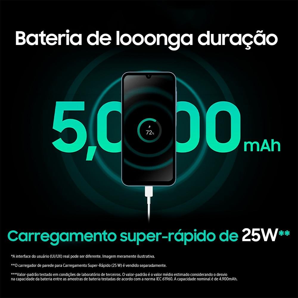 Imagem 8 de 19 do produto Smartphone Samsung Galaxy A15 5G, 128GB, 4GB, Octa Core, Câmera Tripla 50MP, Tela de 6.5", Azul Claro - SM-A156MLBRZTO