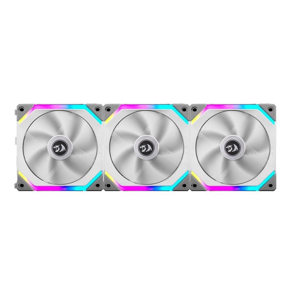 Kit Com 3 Ventoinhas Redragon By Lian Li, 120mm, RGB, Com Controladora, Branco - UFSL1203WSI - view 2