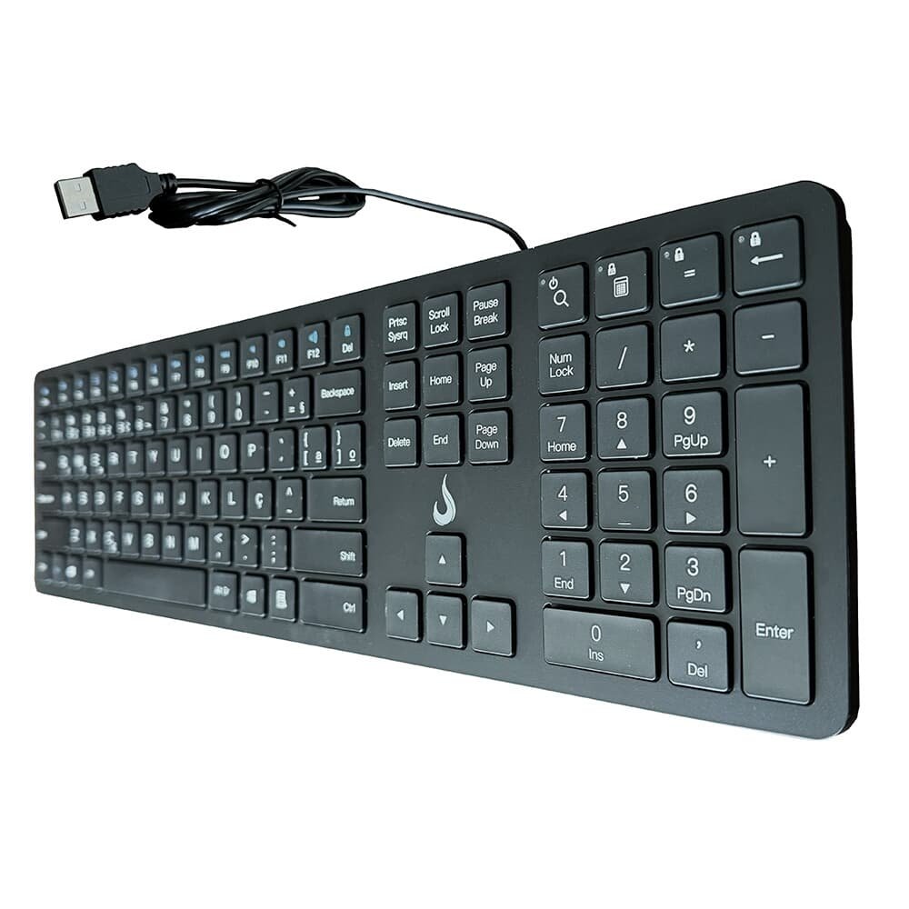 Teclado Slim ( Balão.info), USB, Preto - RM-TS-FB - view 2