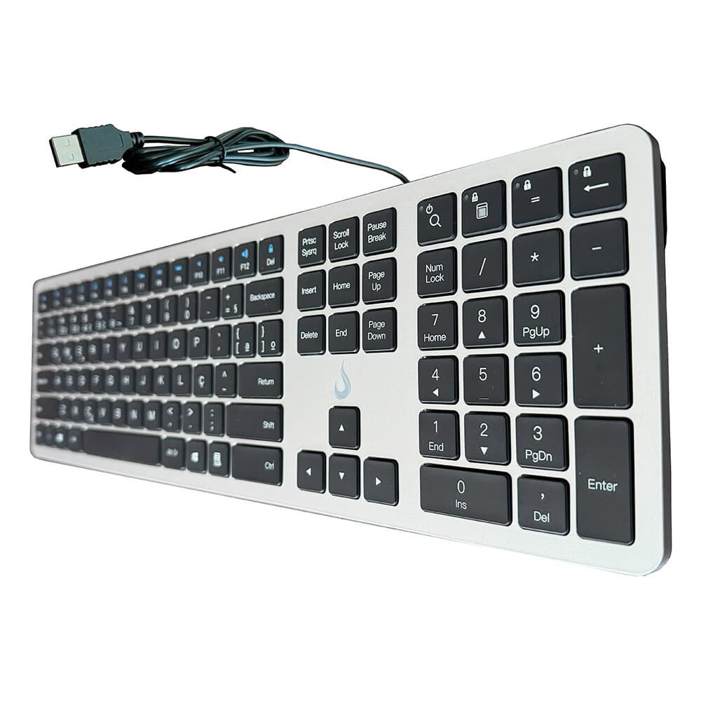 Teclado Slim ( Balão.info), USB, Preto e Prata - RM-TS-BS - view 2