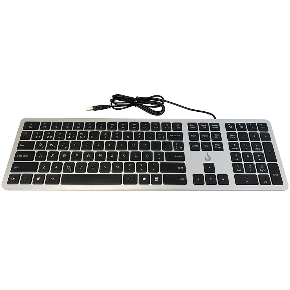 Teclado Slim ( Balão.info), USB, Preto e Prata - RM-TS-BS - view 3