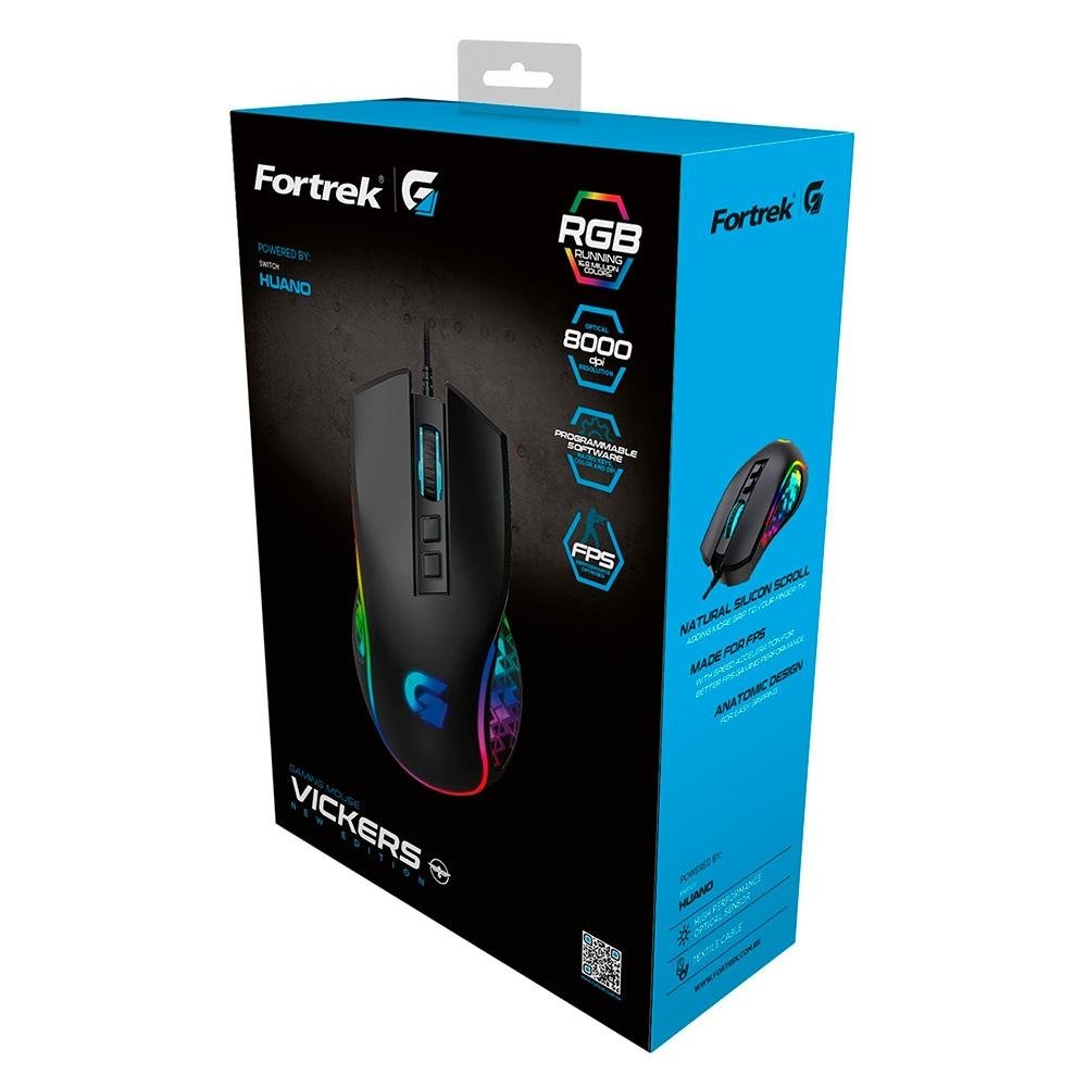 Mouse Gamer Fortrek Vickers New Edition, RGB, 8000 DPI, 6 Botões, Preto - ( Balão.info - foto 4