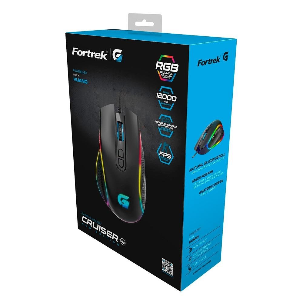 Mouse Gamer Fortrek Cruiser New Edition, RGB, ( Balão.info) DPI, 7 Botões, Preto - ( Balão.info - foto 4
