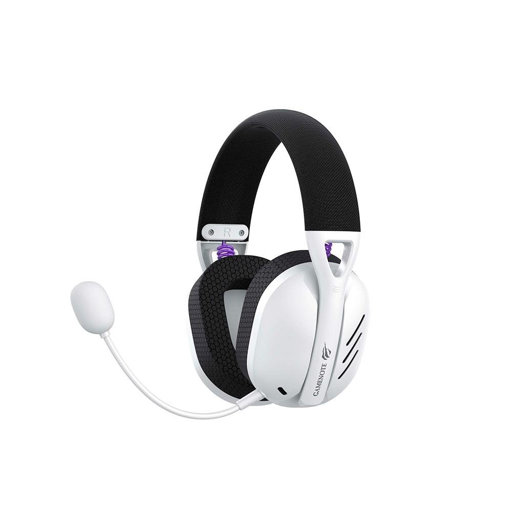 Imagem 2 de 6 do produto Headset Gamer Sem Fio Havit Fuxi H3 Wireless, Bluetooth e 2.4GHz, Som 7.1, Preto e Branco - Fuxi-H3 Black White
