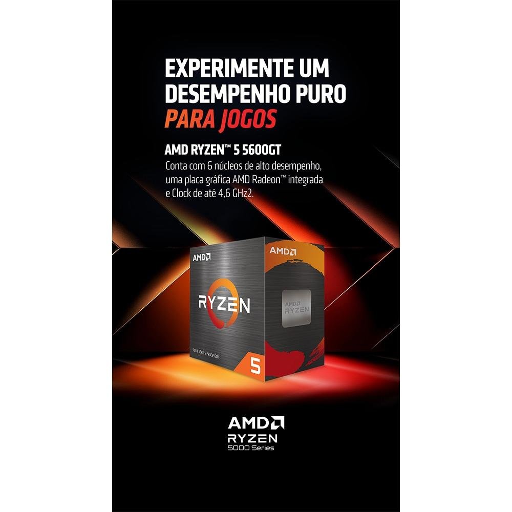 Processador AMD Ryzen 5 5600GT, 3.6 GHz, (4.6GHz Max Turbo), Cache 4MB, 6 Núcleos, 12 Threads, AM4 - 100-100001488BOX - view 4
