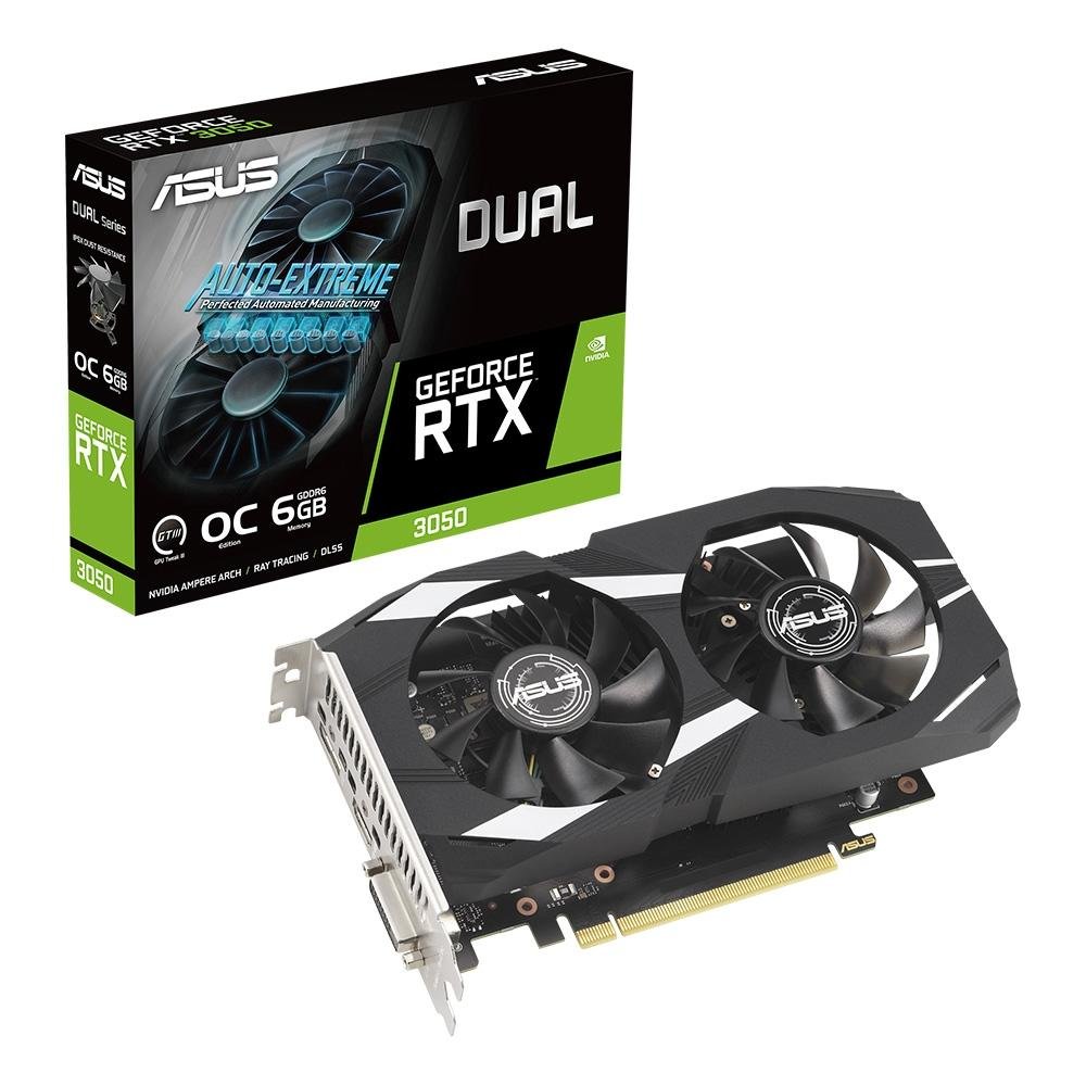 Placa de Vídeo RTX 3050 ASUS 6G Dual OC NVIDIA GeForce, 6GB GDDR6, DLSS, Ray Tracing, G-Sync  - 90YV0K60-M0NA00 4