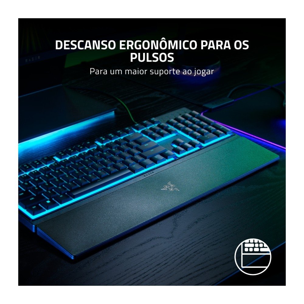 Imagem 5 de 5 do produto Teclado Gamer Razer Ornata Expert, Retroiluminação RGB, Mecha-Membrane, Preto - RZ03-04470200