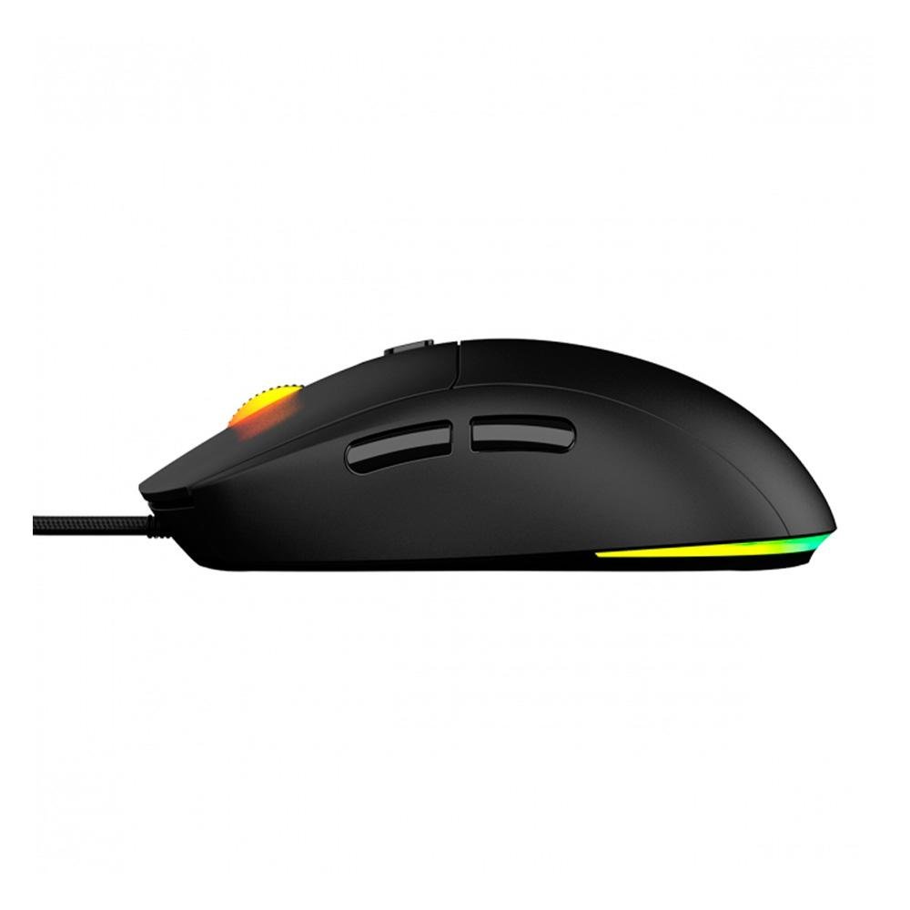 Mouse Gamer PCYes Basaran Black Vulcan, RGB, 12400 DPI, 6 Botões - PMGBRBV Mouse Gamer PCYes Basaran Black Vulcan, RGB, 12400 DPI, 6 Botões - PMGBRBV