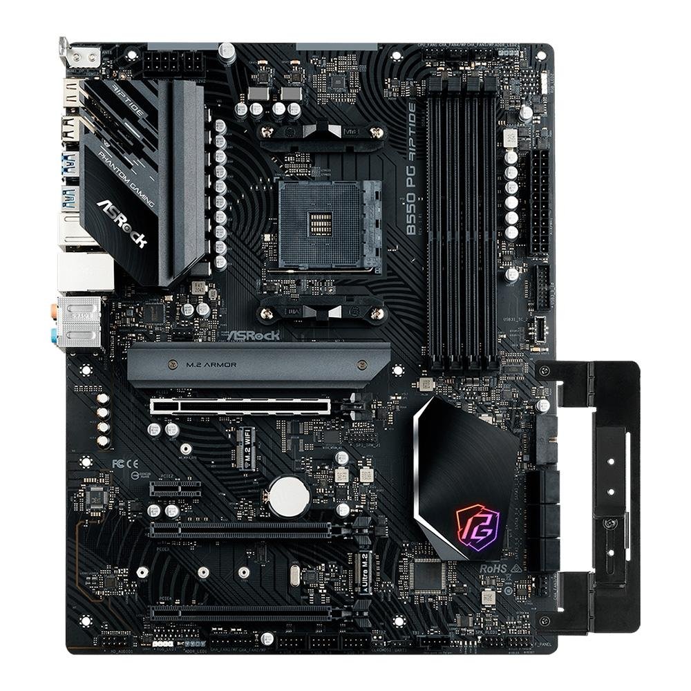 Imagem 3 de 4 do produto Placa-Mãe ASRock Phantom Gaming B550 PG Riptide, AMD B550 , ATX, DDR4, Preto - 90-MXBGH