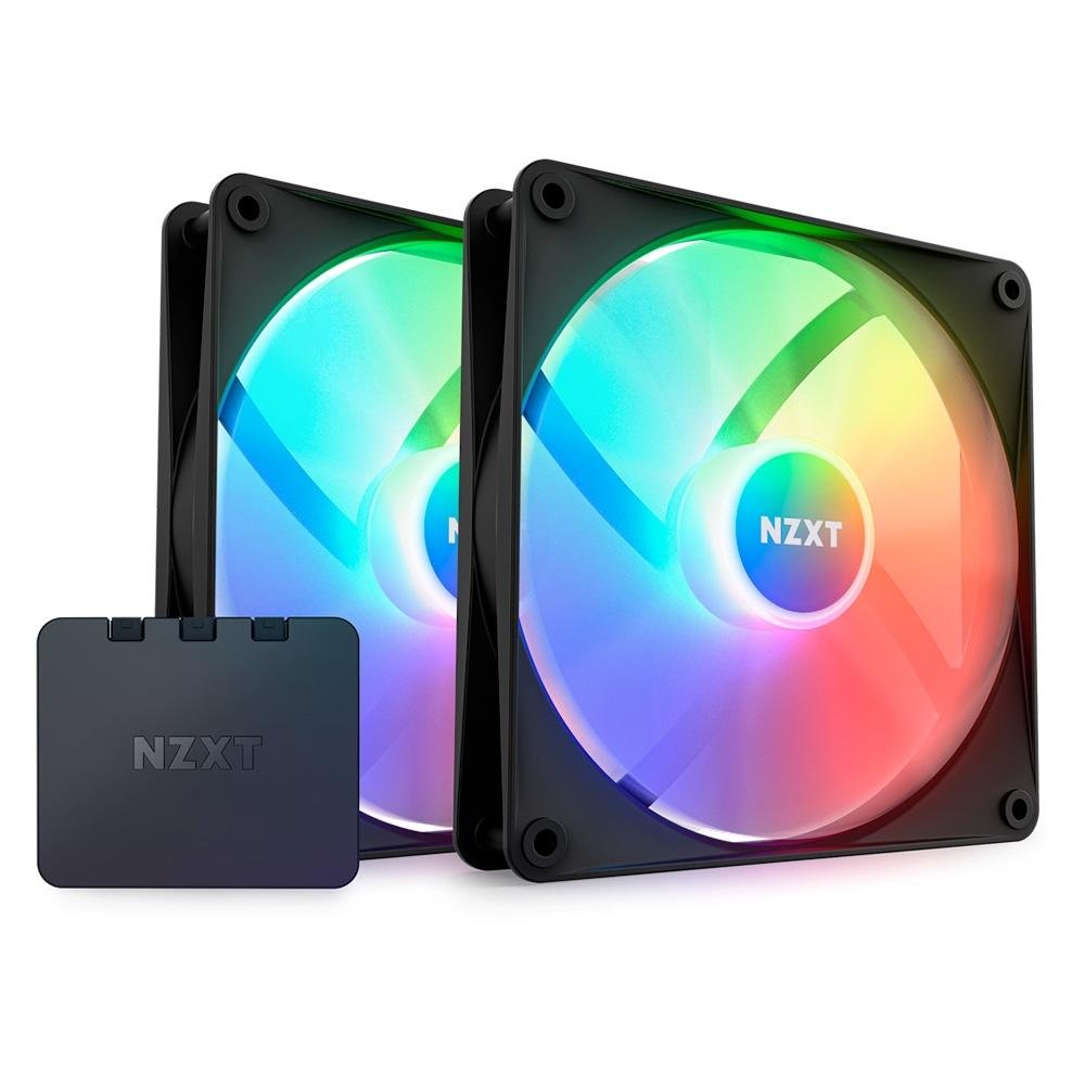 Kit com 2 Ventoinhas NZXT F140RGB Core, 140mm, RGB, Preto - RF-C14DF-B1 4