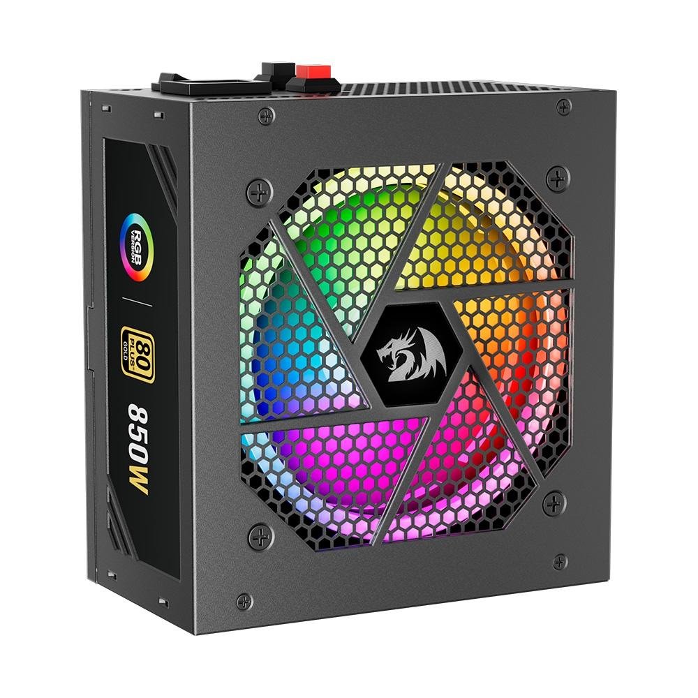Fonte Redragon, 850W, 80 Plus Gold, Modular, PFC Ativo, RGB, Sem Cabo, Preto - GC-PS007-1 - view 3