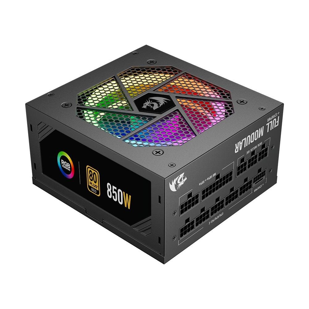 Fonte Redragon, 850W, 80 Plus Gold, Modular, PFC Ativo, RGB, Sem Cabo, Preto - GC-PS007-1 - view 5
