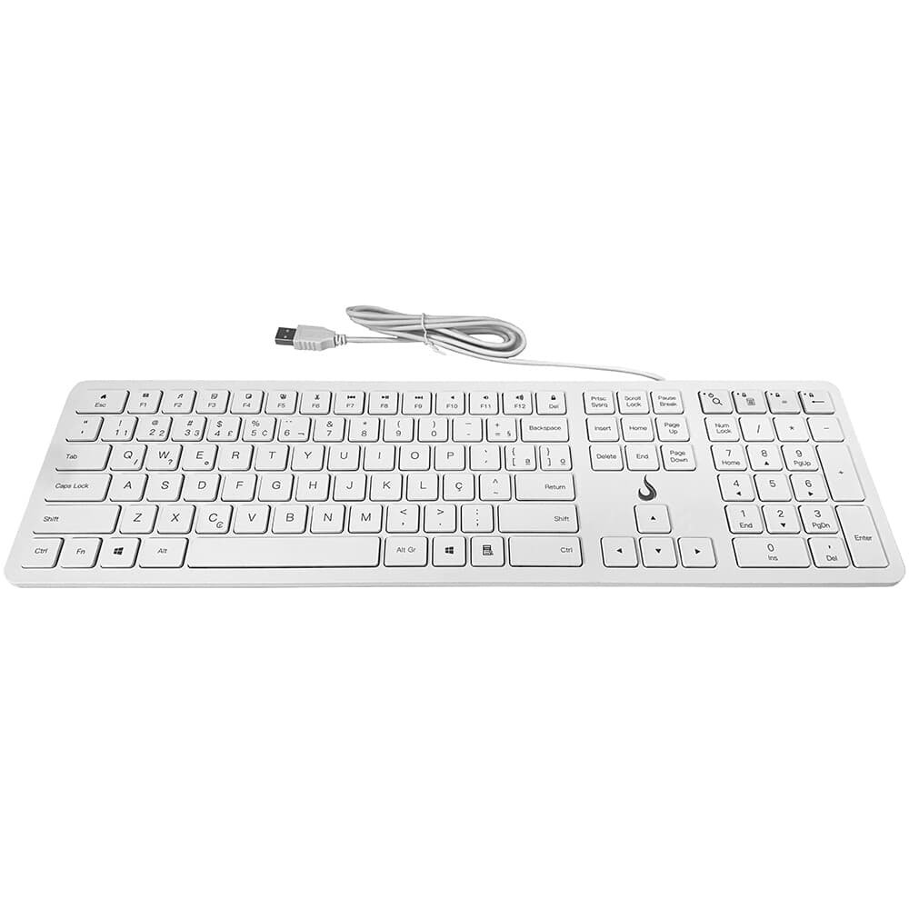 Teclado Slim ( Balão.info), USB 2.0, ( Balão.info), Branco - RM-TS-FW - view 3