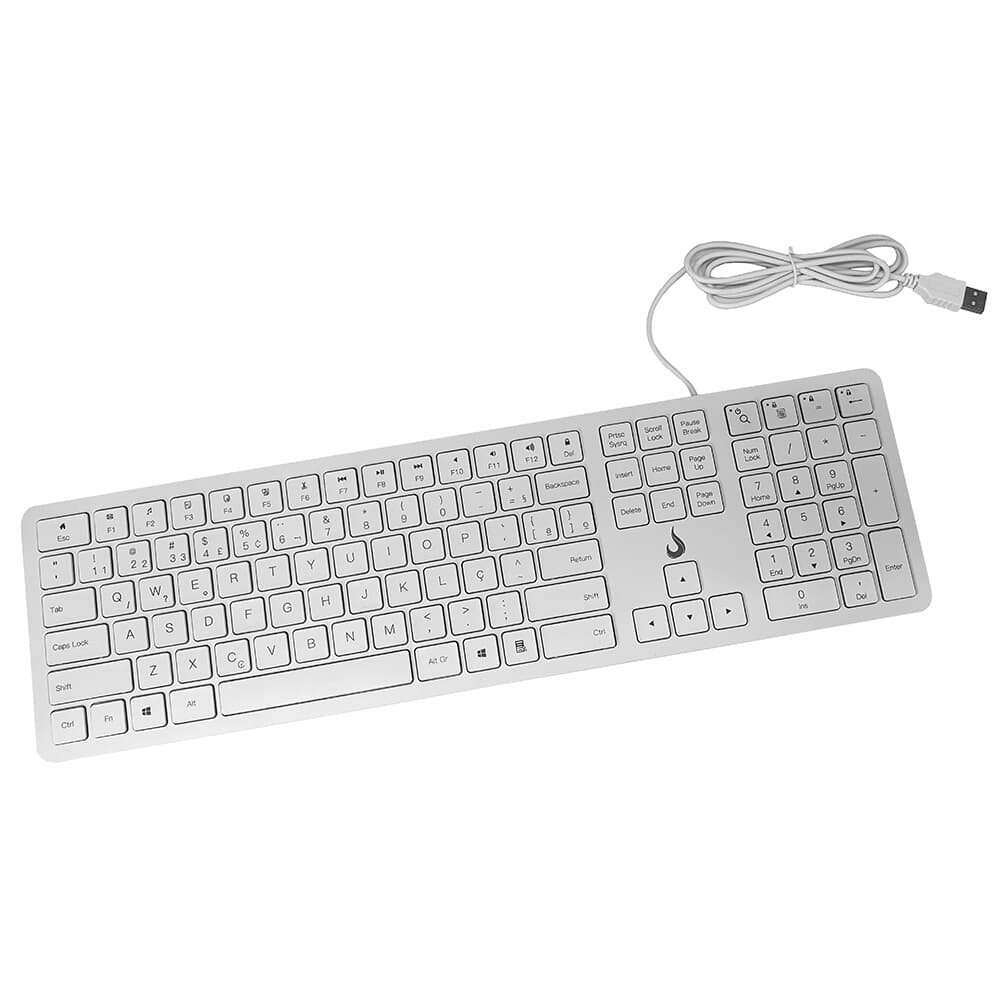 Teclado Slim ( Balão.info), USB 2.0, ( Balão.info), Branco - RM-TS-FW - view 4