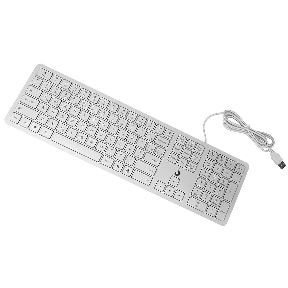 Teclado Slim ( Balão.info), USB 2.0, ( Balão.info), Branco - RM-TS-FW - view 5