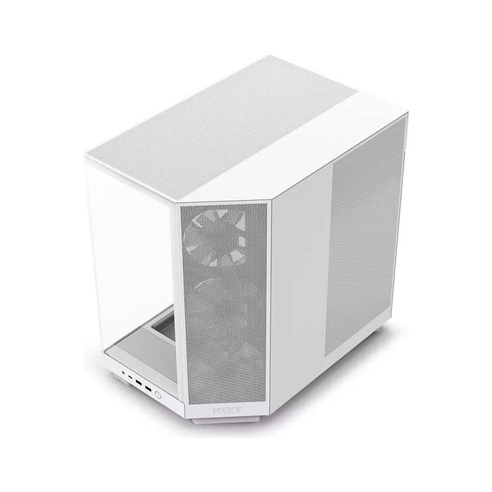 Gabinete Gamer NZXT H6 Flow Edition, Mid Tower, RGB,  ATX, Lateral em Vidro, Com Fans, Branco - CC-H61FW-R1