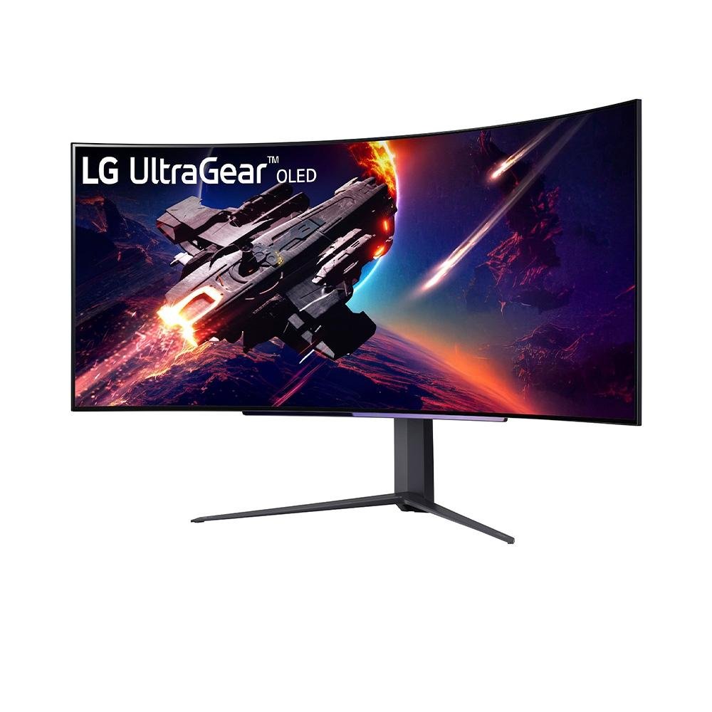 Imagem 2 de 10 do produto Monitor Curvo Gamer LG UltraGear 45", 240Hz, WQHD, 0.03ms, DisplayPort e HDMI, AMD, FreeSync Premium, NVIDIA G-SYNC, HDR10 - 45GR95QE-B