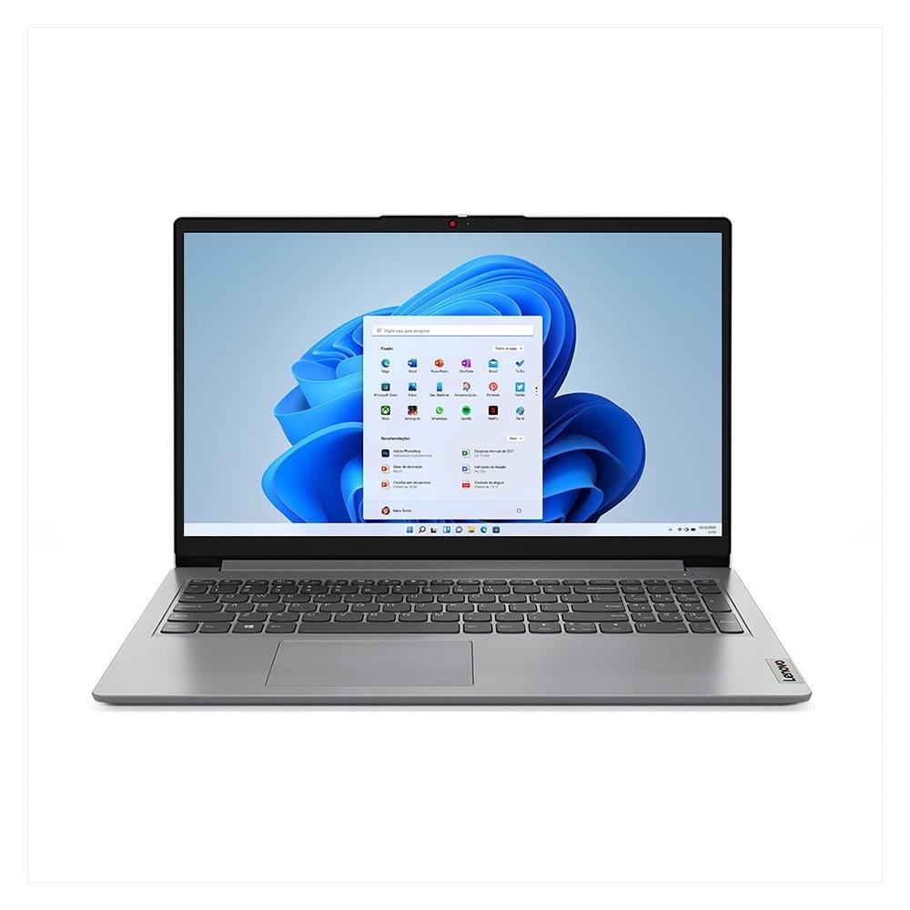 Imagem 5 de 16 do produto Notebook Lenovo IdeaPad 1i Intel Core I3-1215U, 4GB RAM, SSD 256GB, Tela 15.6" HD, Win 11, Cinza - 82VY000TBR