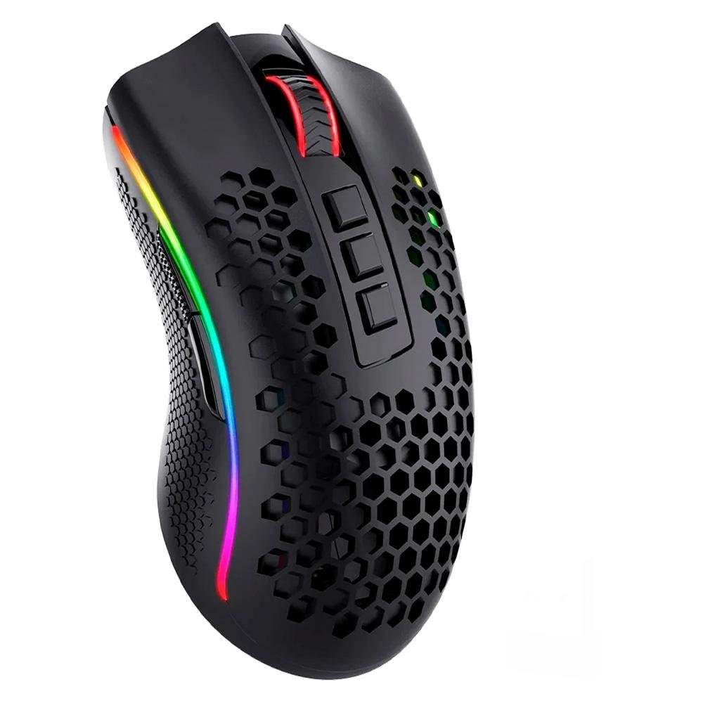 Imagem 2 de 4 do produto Mouse Gamer Sem Fio Redragon Storm Pro, RGB, 16000 DPI, 8 Botões, Wireless, Preto - M808-KS