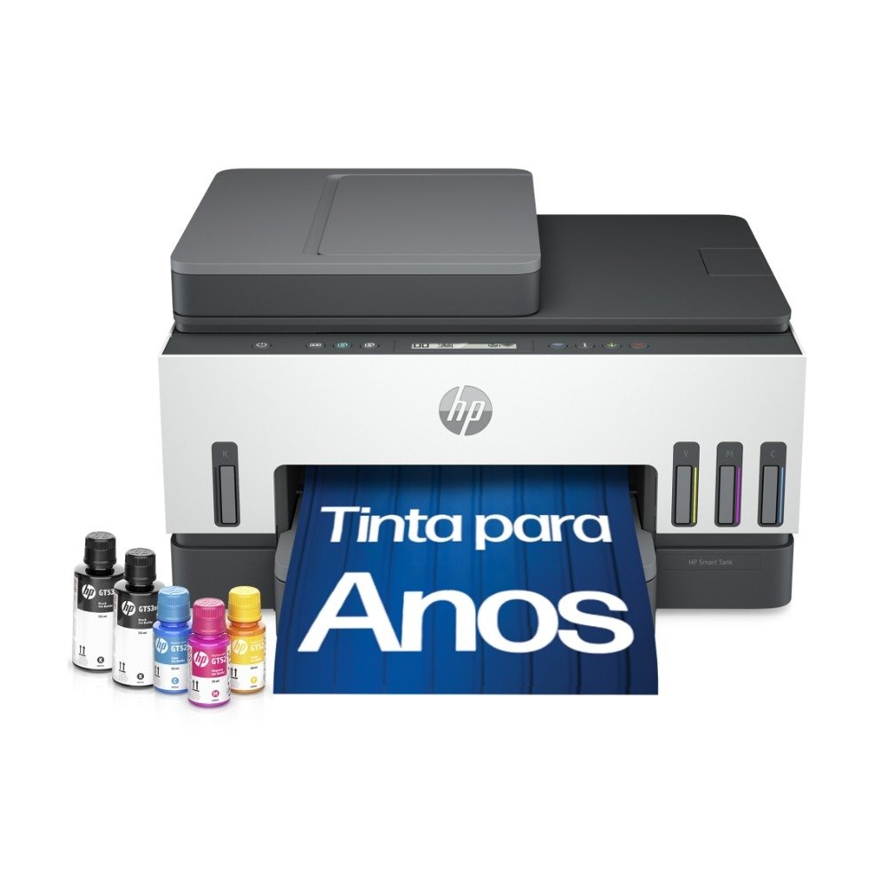 Impressora Multifuncional HP Smart Tank 754 Wi-Fi - Tanque de Tinta Colorida Duplex USB Bluetooth (2H0A6A) Impressora Multifuncional HP Smart Tank 754 Wi-Fi - Tanque de Tinta Colorida Duplex USB Bluetooth (2H0A6A)