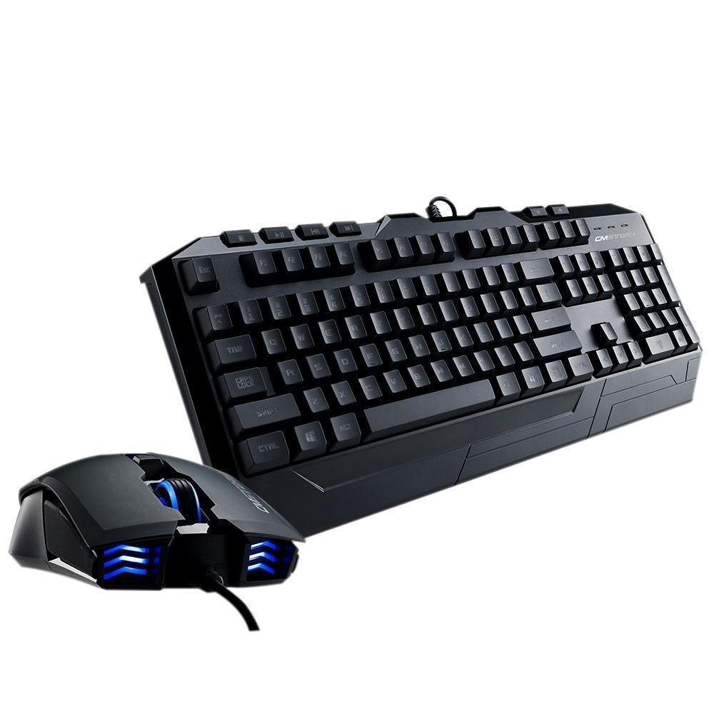 Teclado e Mouse Gamer CoolerMaster 2000DPI Devastator Com Led Azul SGB-3010-KKMF1-BR