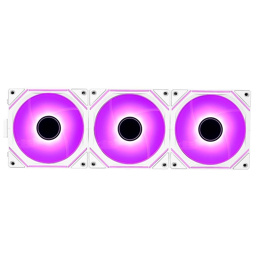 Kit com 3 Ventoinhas Gamer Rise Mode Magneto Pro Reverse, 120mm, Led ARGB, Branco - RM-MAPRO-ARGB-W-RV - view 2