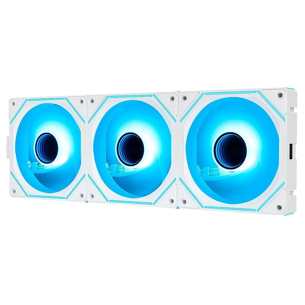 Kit com 3 Ventoinhas Gamer Rise Mode Magneto Pro Reverse, 120mm, Led ARGB, Branco - RM-MAPRO-ARGB-W-RV - view 3