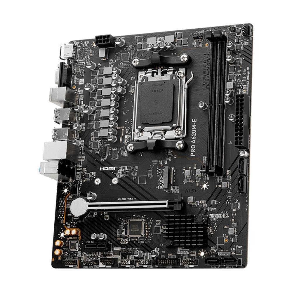 Placa-Mãe MSI Pro A620M-E, AMD AM5, M-ATX, DDR5, Preto - PRO A620M-E - view 3