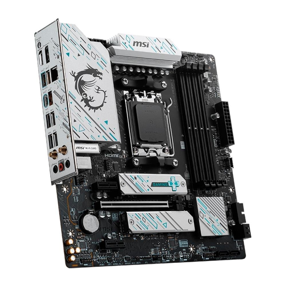 Imagem 3 de 5 do produto Placa-Mãe MSI B650M Gaming Plus, AMD AM5, M-ATX, DDR5, Wi-Fi, Preto -  B650M GAMING PLUS WIFI