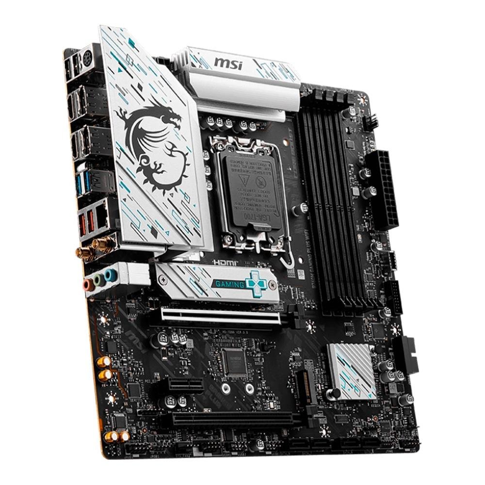 Placa-Mãe MSI B760M Gaming Plus, Intel LGA 1700, M-ATX, DDR5, Wi-Fi, Preto - B760M GAMING PLUS WIFI - view 3