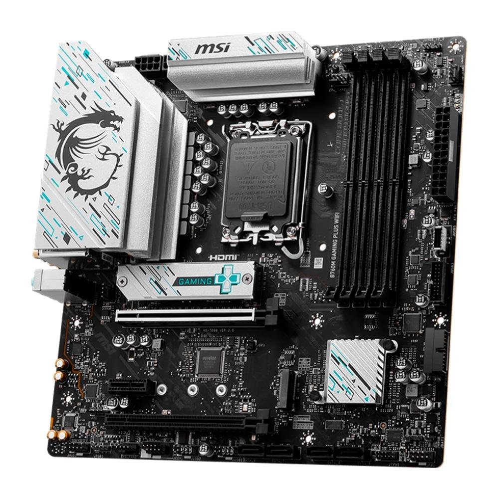 Placa-Mãe MSI B760M Gaming Plus, Intel LGA 1700, M-ATX, DDR5, Wi-Fi, Preto - B760M GAMING PLUS WIFI - view 4