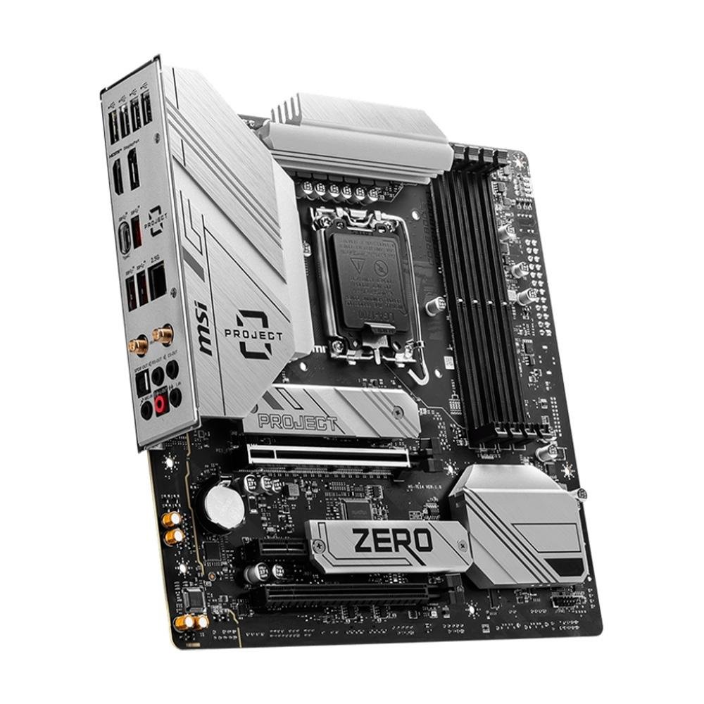 Imagem 3 de 5 do produto Placa-Mãe MSI B760M Project Zero, Intel LGA 1700, M-ATX, DDR5, Wi-Fi, Preto - B760M PROJECT ZERO