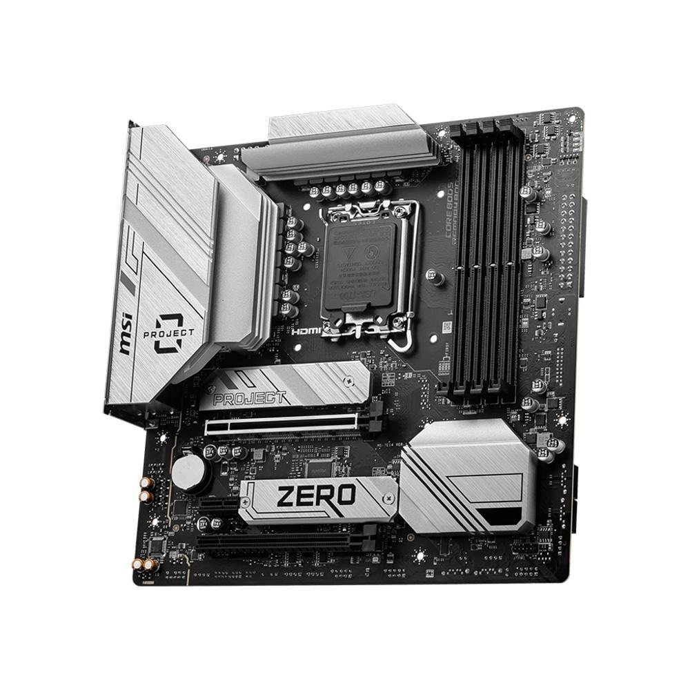 Imagem 4 de 5 do produto Placa-Mãe MSI B760M Project Zero, Intel LGA 1700, M-ATX, DDR5, Wi-Fi, Preto - B760M PROJECT ZERO