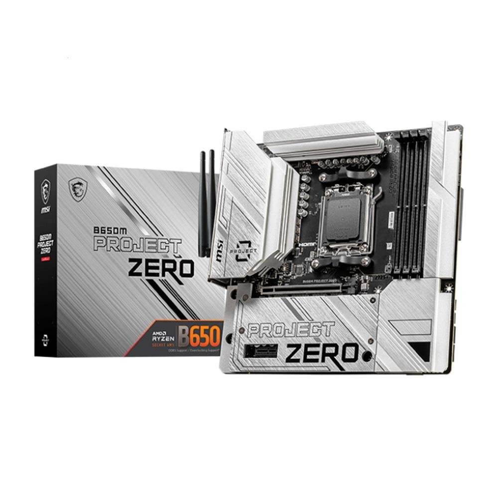 Placa-Mãe MSI B650M Project Zero, AMD AM5, M-ATX, DDR5, Preto - B650M PROJECT ZERO 4