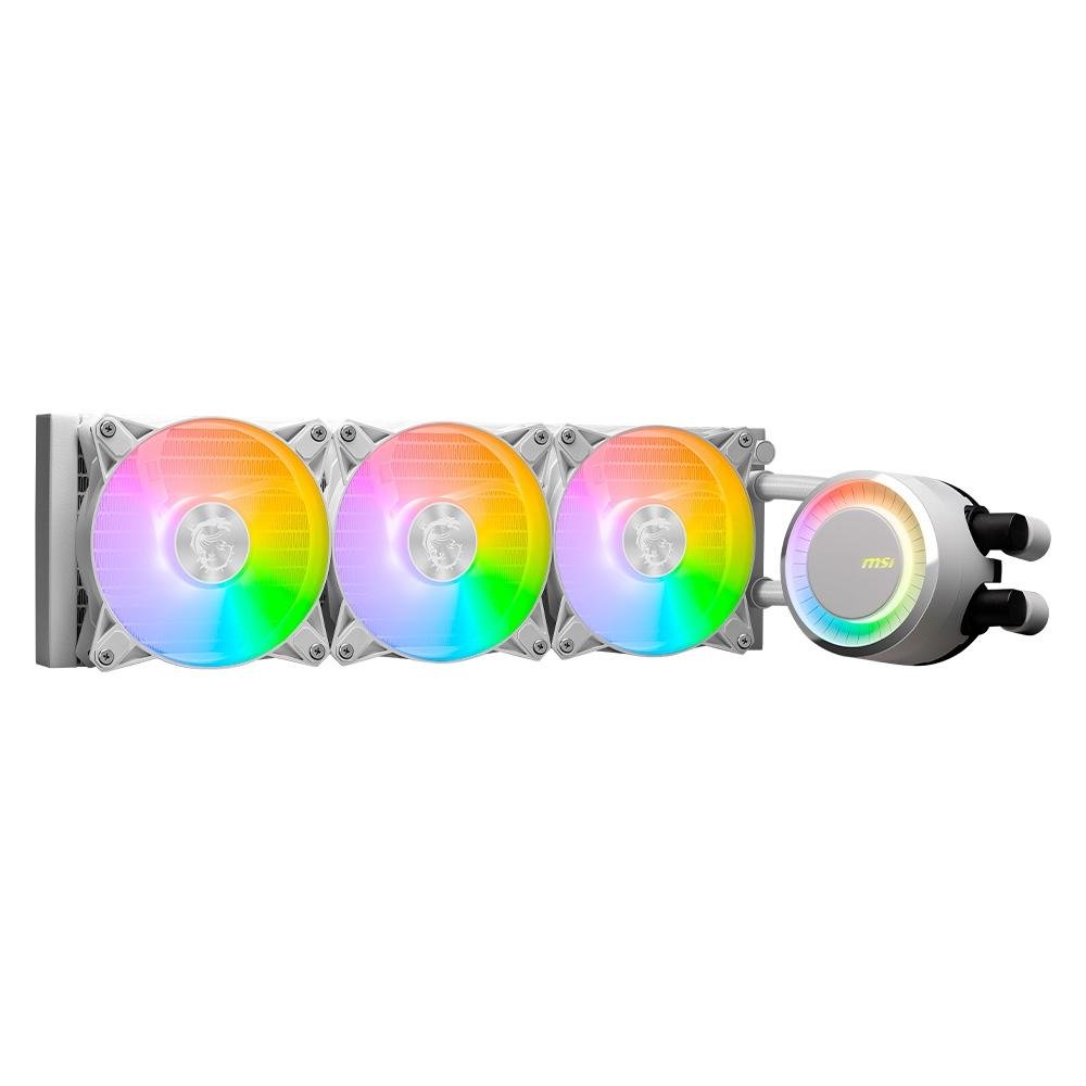 Water Cooler MSI Mag Coreliquid E360, ARGB, 360mm, AMD/Intel, Branco - MAG CORELIQUID E360 WHITE Water Cooler MSI Mag Coreliquid E360, ARGB, 360mm, AMD/Intel, Branco - MAG CORELIQUID E360 WHITE