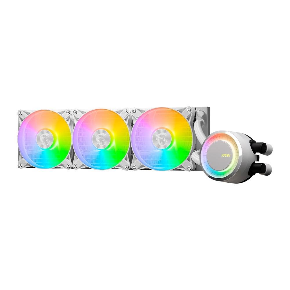 Water Cooler MSI Mag Coreliquid E360, ARGB, 360mm, AMD/Intel, Branco - MAG CORELIQUID E360 WHITE Water Cooler MSI Mag Coreliquid E360, ARGB, 360mm, AMD/Intel, Branco - MAG CORELIQUID E360 WHITE