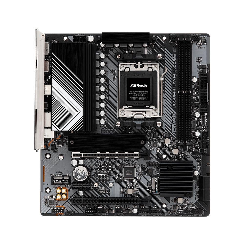 Placa-Mãe ASRock B650M-HDV/M.2, AMD B650, mATX, DDR5, Preto - 90-MXBLA* - view 2
