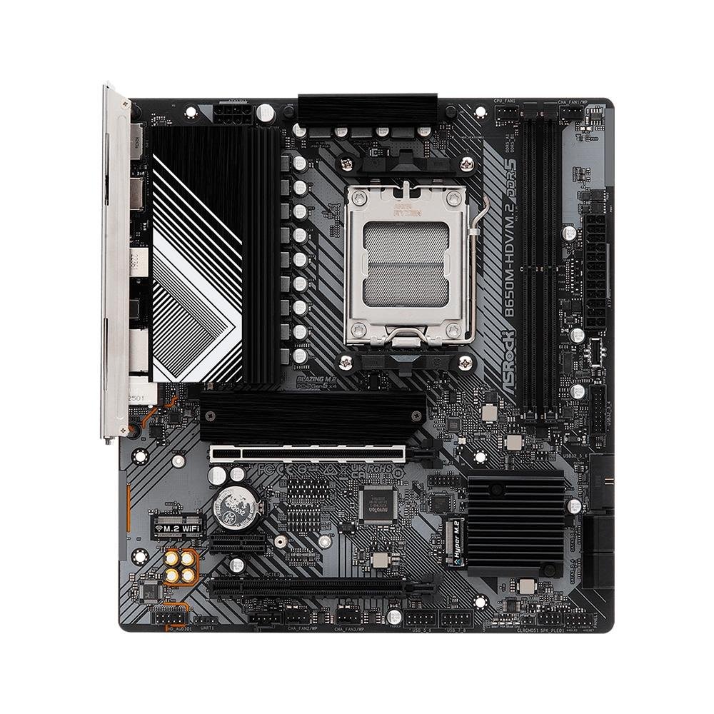 Placa-Mãe ASRock B650M-HDV/M.2, AMD B650, mATX, DDR5, Preto - 90-MXBLA* - view 3