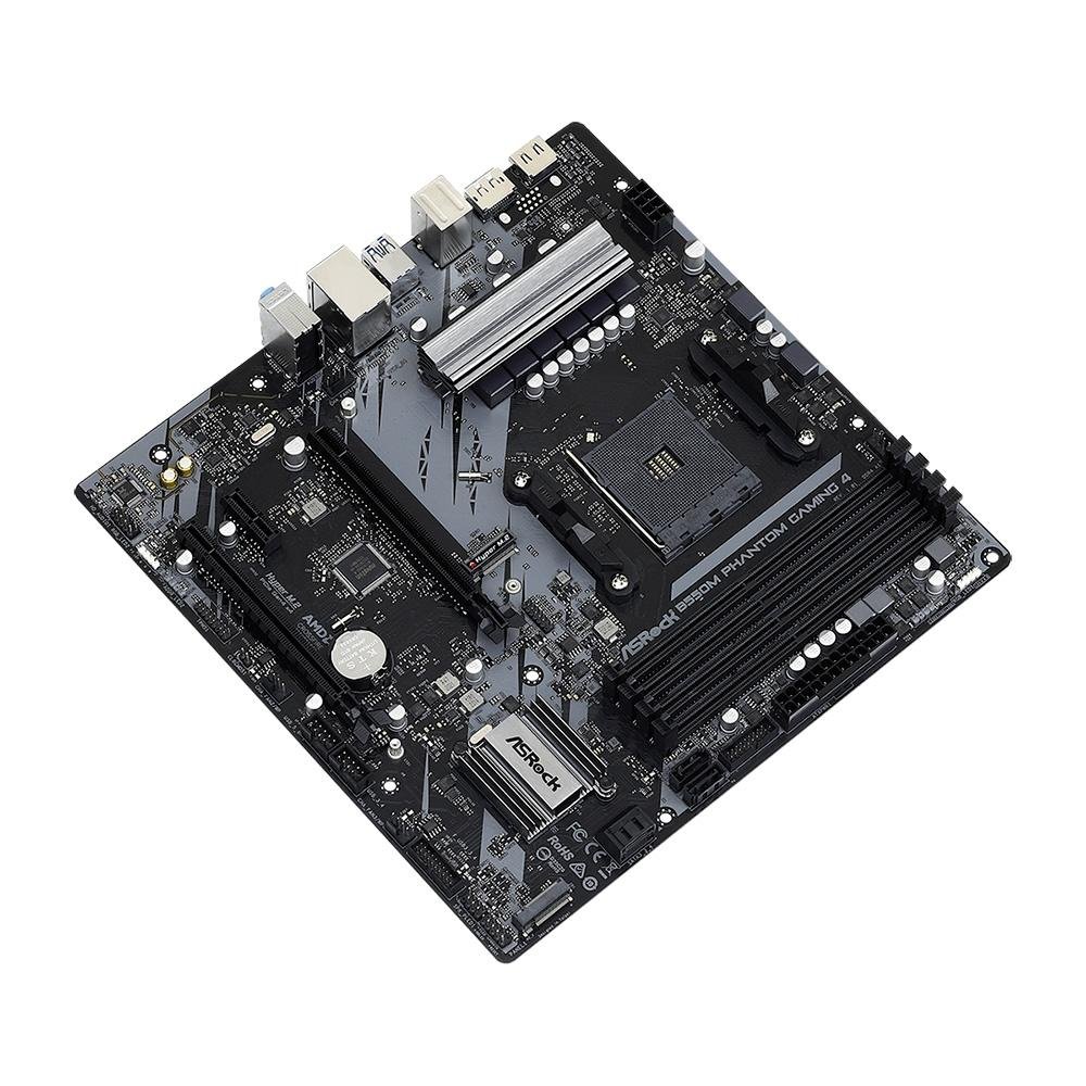 Placa-Mãe ASRock B550M Phantom Gaming 4, AMD B550, mATX, DDR4, Preto - 90-MXBE9*