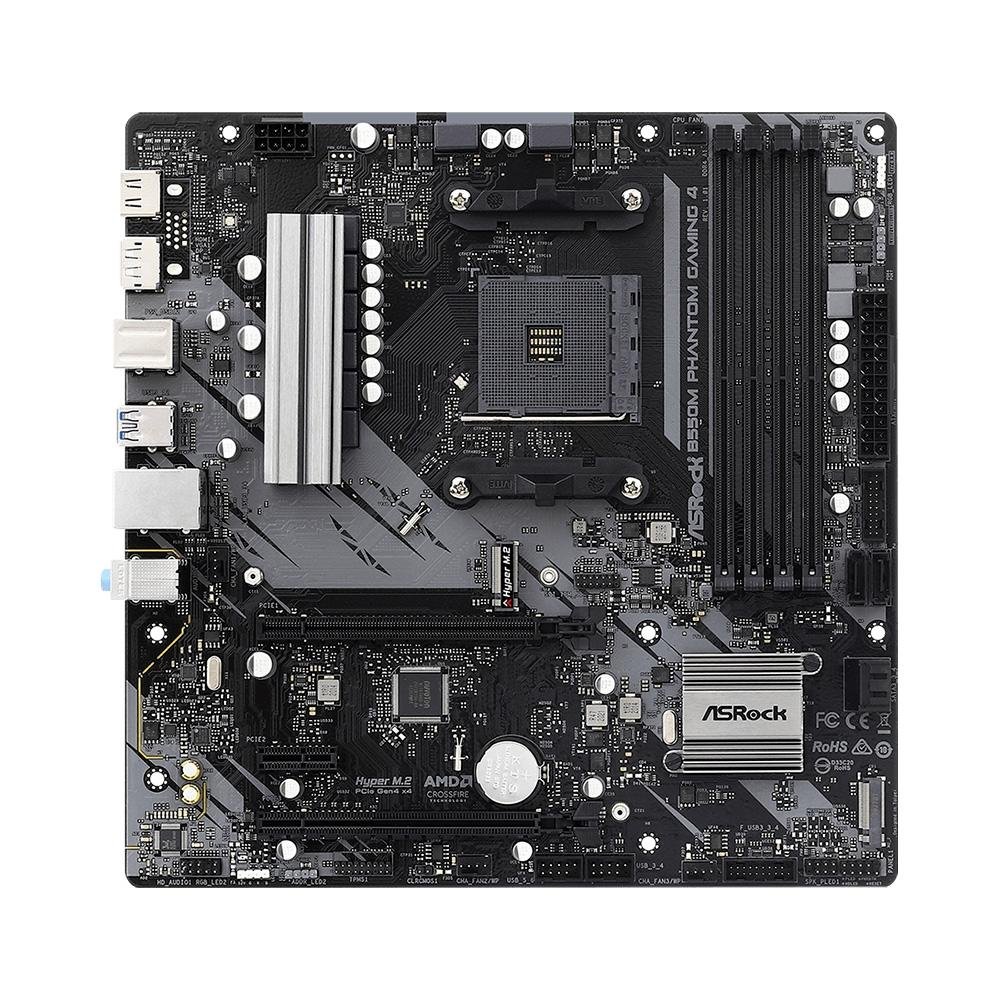 Placa-Mãe ASRock B550M Phantom Gaming 4, AMD B550, mATX, DDR4, Preto - 90-MXBE9*