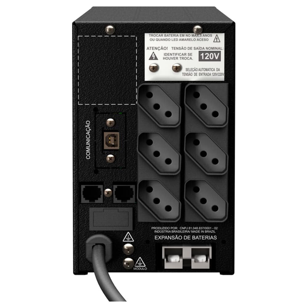 Imagem 3 de 3 do produto Nobreak NHS Gamer Play Senoidal, Biv, 2bat.7Ah, Prot.Eth, USB - 91.G0.010000