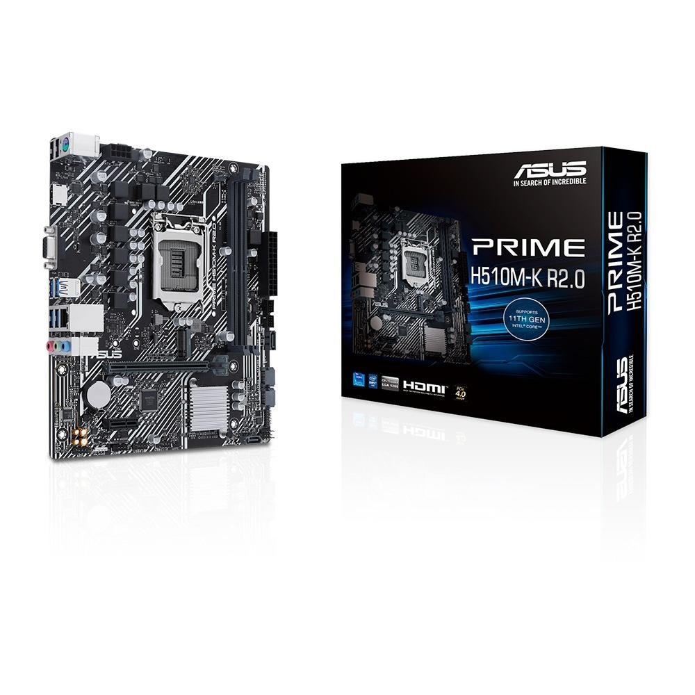 Placa-Mãe ASUS PRIME H510M-K R2.0, INTEL, H470, mATX, DDR4, Preto - 90MB1E80-C1BAY0 Placa-Mãe ASUS PRIME H510M-K R2.0, INTEL, H470, mATX, DDR4, Preto - 90MB1E80-C1BAY0