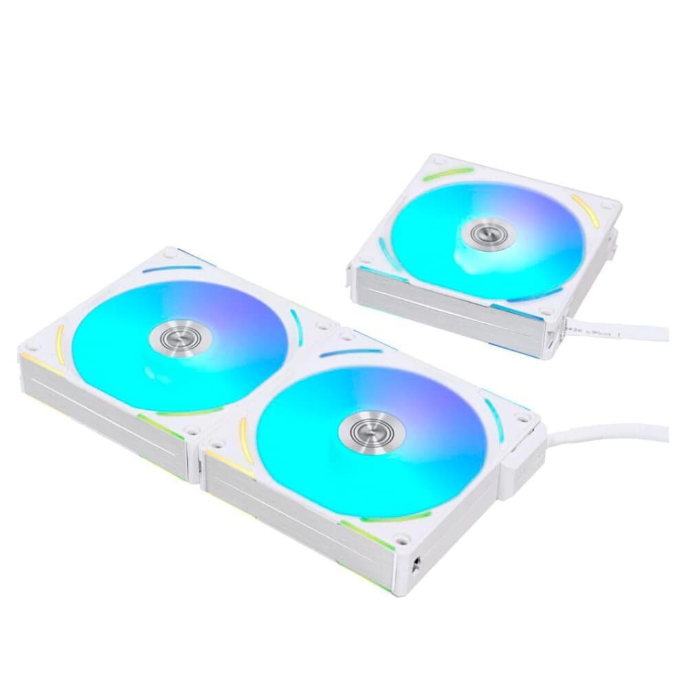 Kit com 3 Ventoinhas Lian Li UNI FAN AL V2, 120mm, RGB, Branco - UF-AL120V2-3W