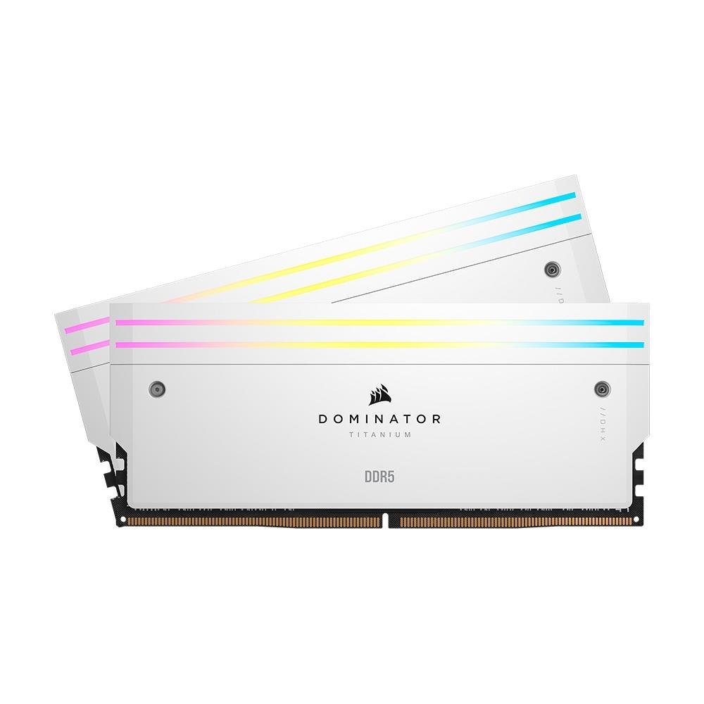 Imagem 2 de 9 do produto Memória RAM Corsair Dominator Titanium, RGB, 32GB (2x16GB), 6000MHz, DDR5, CL30, para Intel XMP,  Branco - CMP32GX5M2B6000C30W