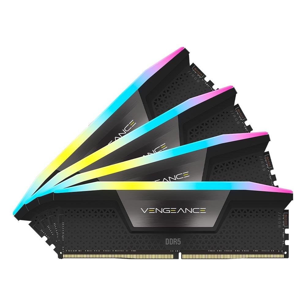 Imagem 2 de 6 do produto Memória RAM Corsair Vengeance RGB, 192GB (4x48GB), 5200MHz, DDR5, CL38, Otimizado Intel XMP, Preto - CMH192GX5M4B5200C38