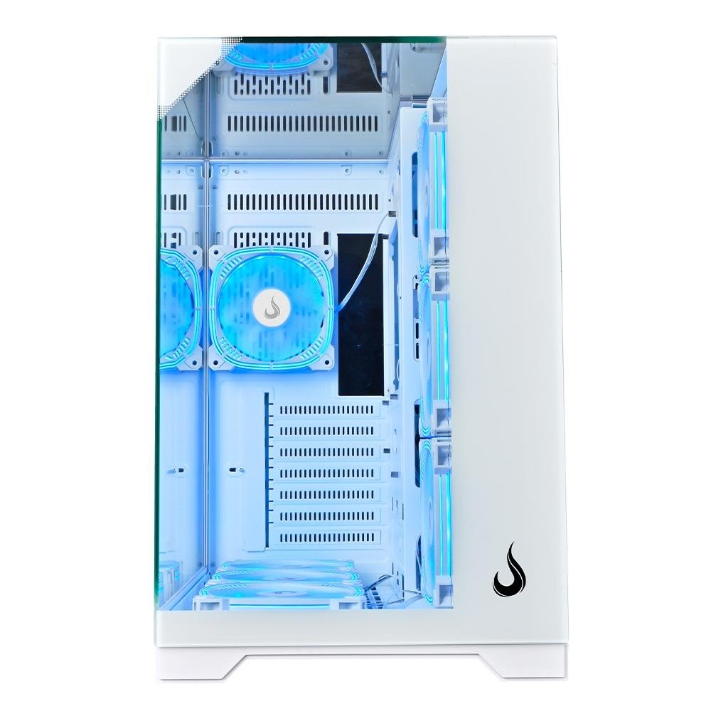 Imagem 4 de 6 do produto Gabinete Gamer Rise Mode Galaxy Full Glass, Mid Tower, ATX, Lateral e Frente em Vidro Temperado, Sem FANs, Branco - RM-CA-FG-W