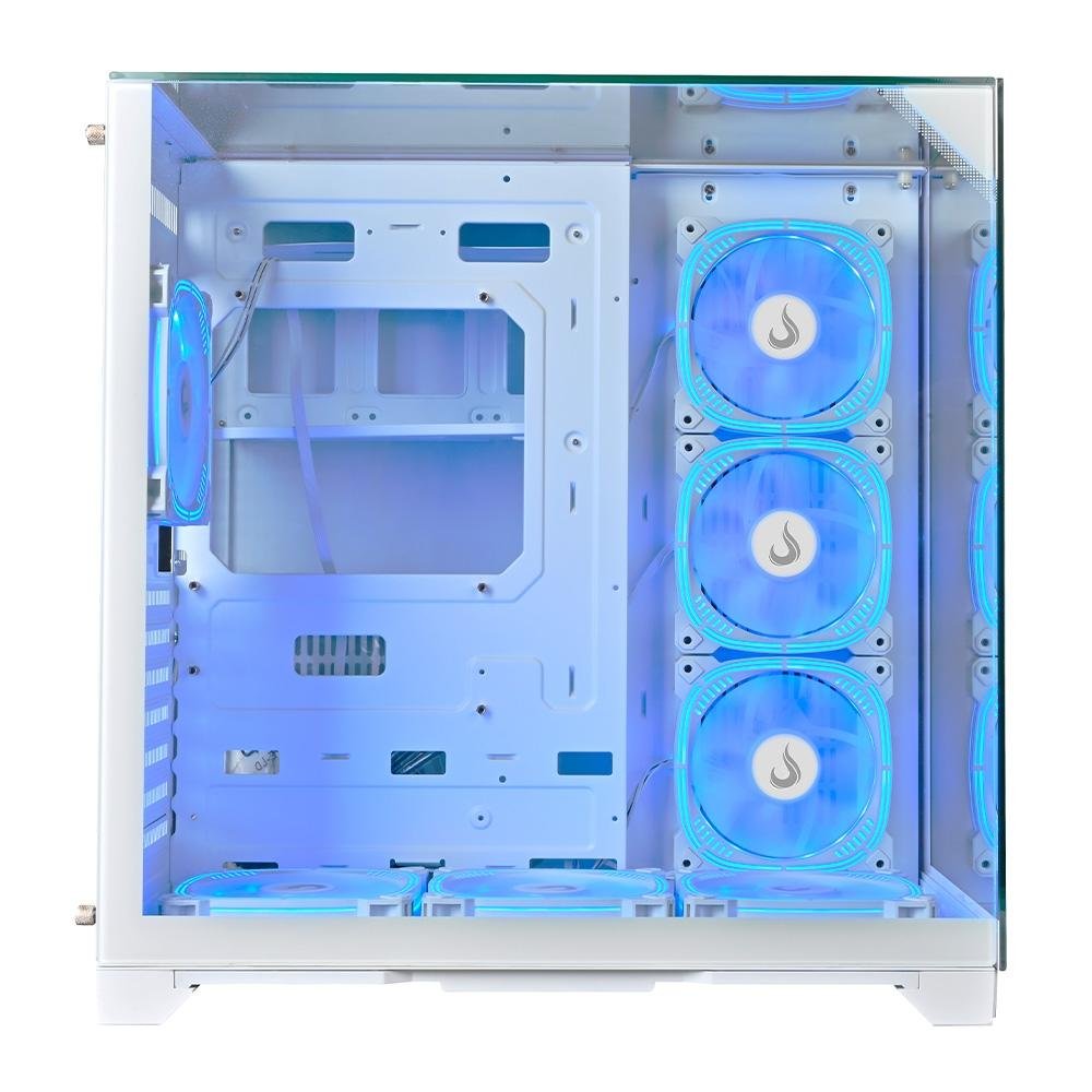 Imagem 3 de 6 do produto Gabinete Gamer Rise Mode Galaxy Full Glass, Mid Tower, ATX, Lateral e Frente em Vidro Temperado, Sem FANs, Branco - RM-CA-FG-W