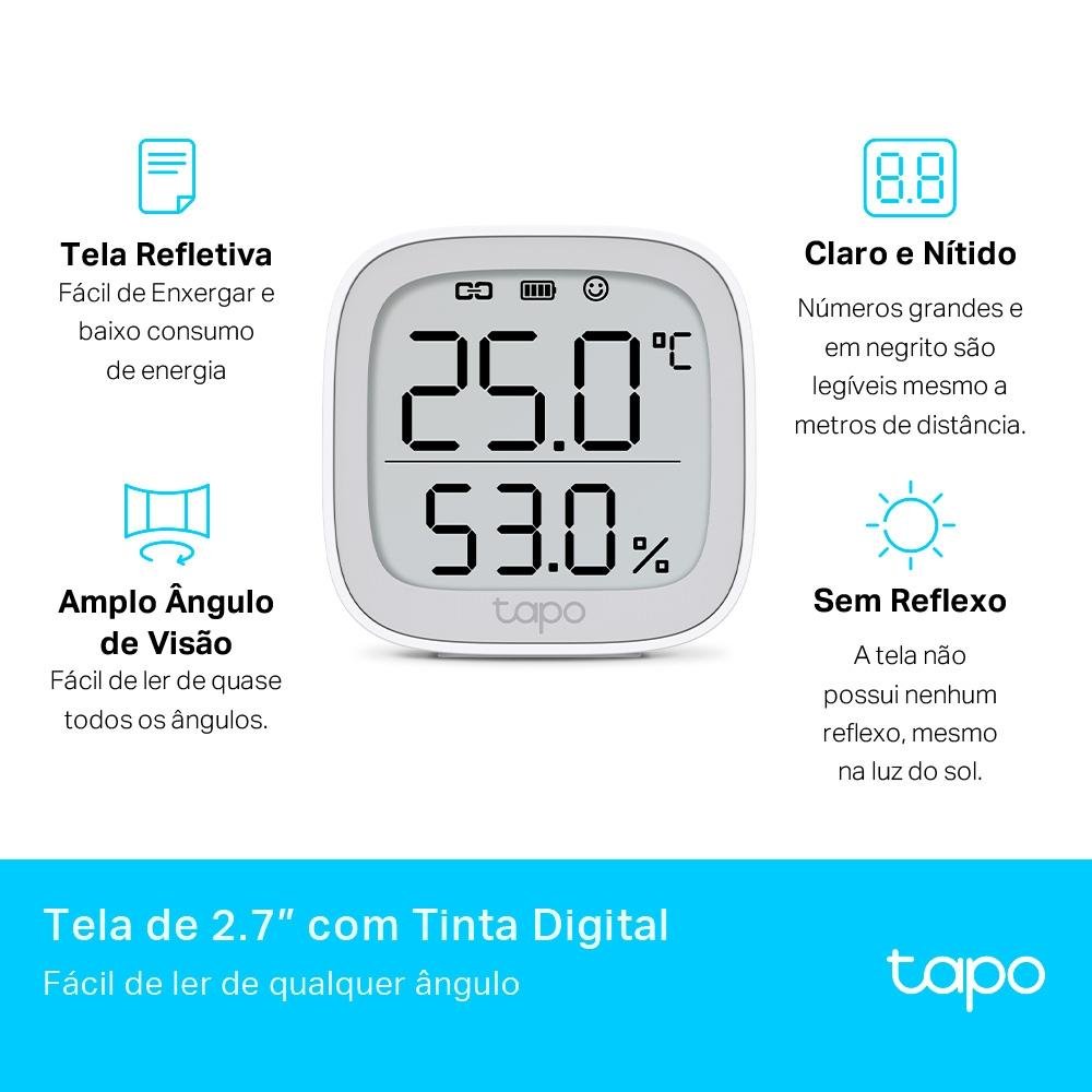 Imagem 5 de 6 do produto Sensor De Temperatura e Umidade Smart TP-Link, Display Integrado, Branco - Tapo T315(EU)